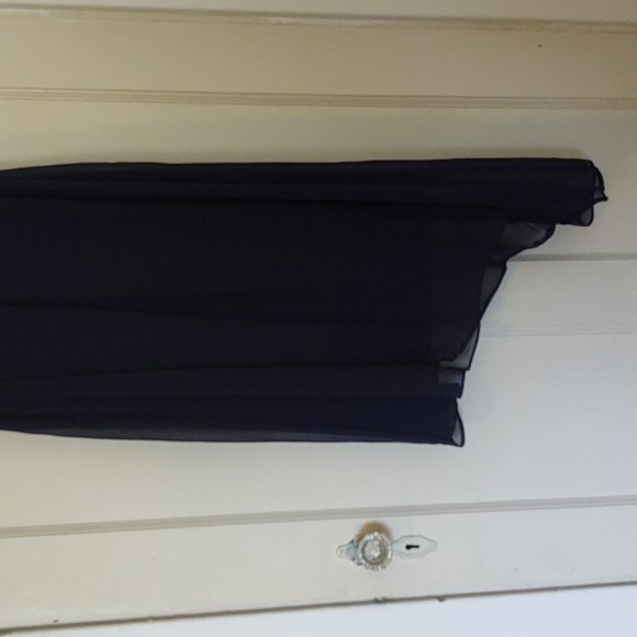 White House Black Market Asymmetrical Navy Sleeveles Sundress Sz 10 - Picture 3 of 7